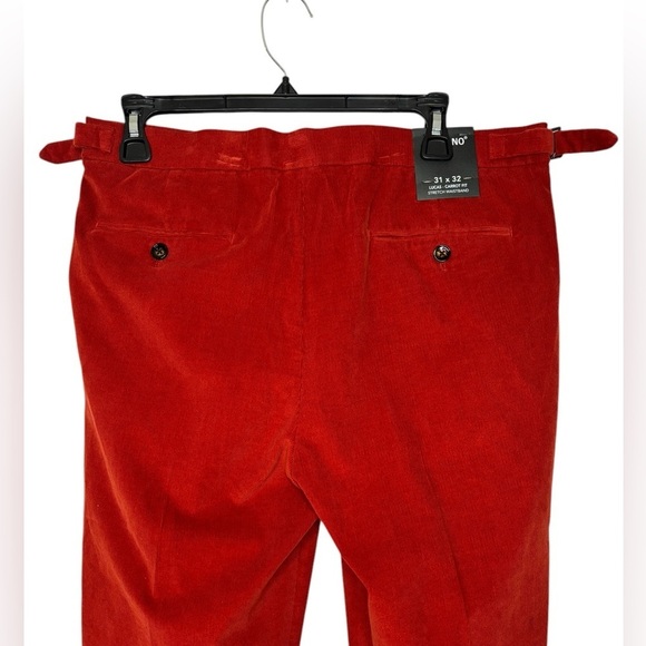 NWT Murano Ancient Renaissance Collection Lucas Pleated Corduroy Red 31x32 - Picture 8 of 14